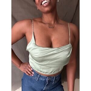 Out from under Sage Green Underwire Crop Top Size Large